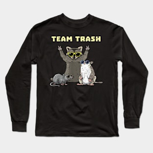 Team Trash Opossum Raccoon Rat, Funny Animals Garbage Gang Long Sleeve T-Shirt